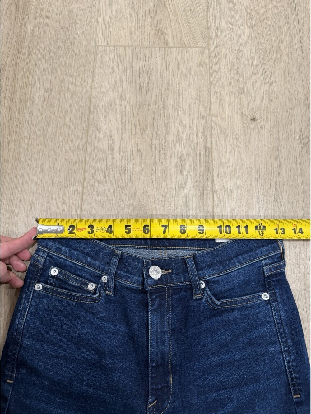 AYR The Pop Jeans Women's Size 25S Blue Mid Rise Stretch Denim Zip Fly - Picture 11 of 16